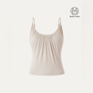 ❌SOLD OGL Fog Eco-SkinKiss®
Scoop Neck Gathered Spaghetti Bra Tank
Size Medium